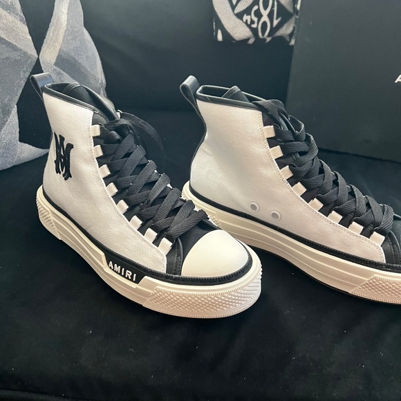 Amiri Court Sneakers Size 44 – Black & White High Top - Picture 3 of 5